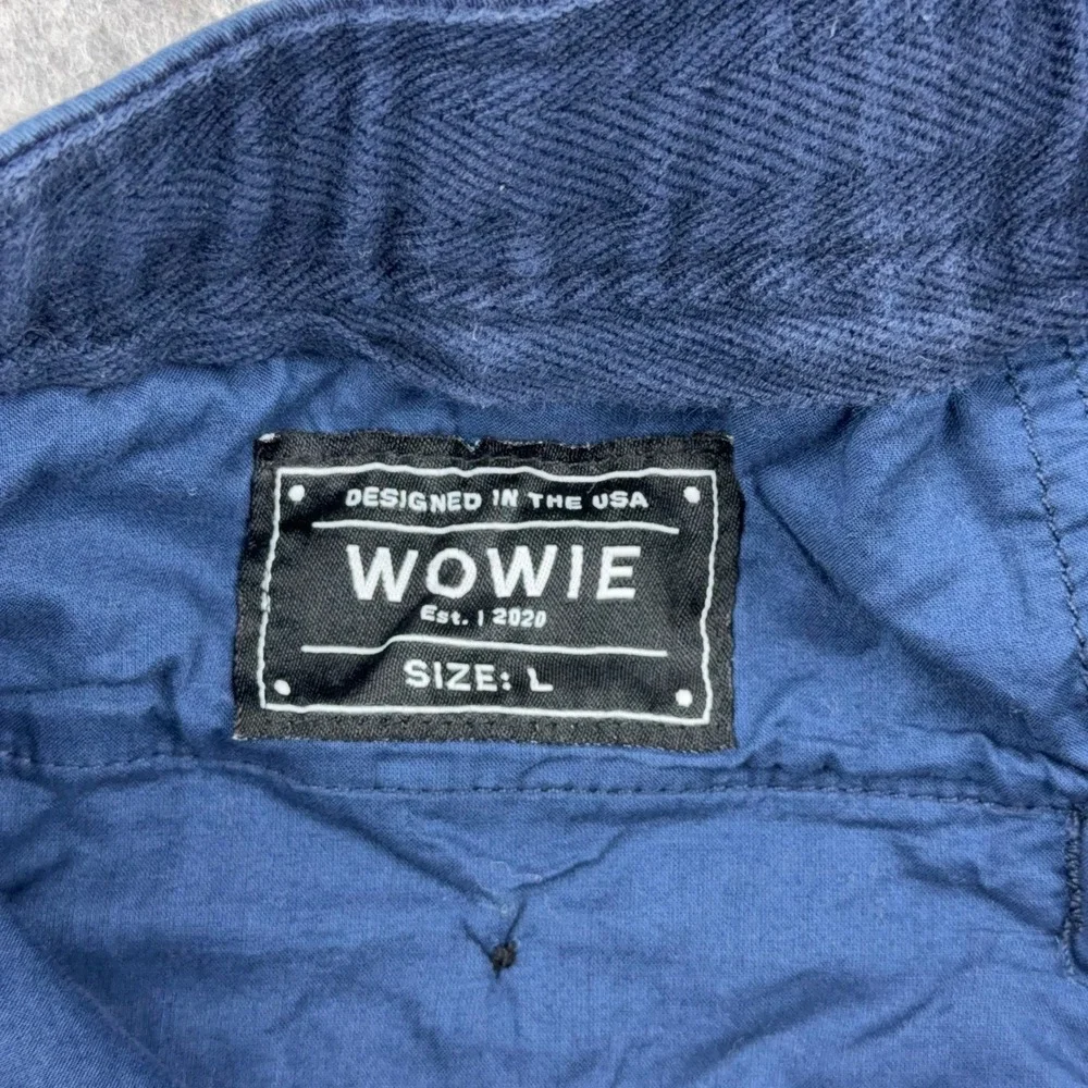 Wowie Jogger Pants Mens Large Navy Blue Tribal Aztec Trim Elastic Waist Boho